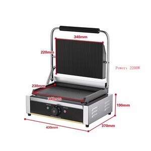 Commercial Electric Contact Grill for Hotel Use Stainless Steel Sandwich Panini Press at Factory <strong>Price</strong> - Product Image 3