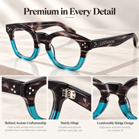 Montures de lunettes rondes vintage en acétate épais avec logo personnalisé, fabriquées à la main, pour verres optiques sur ordonnance, avec rivets à trois points, prêtes à être expédiées