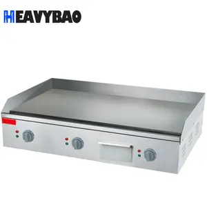 Restaurant Gebruik Keuken Barbecue Apparatuur Flat Burger Bakplaat Machine Elektrische Contact Grill Professionele Bakplaat Leverancier