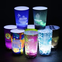 Gelas Lampu LED Halloween Logo Kustom, Dapat Digunakan Kembali, Menyala Saat Terisi Air, Cetak Menyala, Lampu Minum, Hadiah Hari Ibu, Wisuda