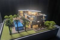 Model Arsitektur Modern Kustom dengan Lampu LED Ramah Lingkungan, Meja Pasir untuk Pajangan, Real Estat, Vila, Potongan Laser Kustom