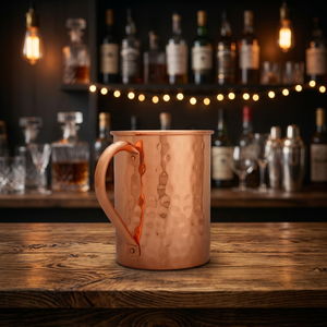 Copper Moscow Mule Mug With Hammered Finish And Handle Vintage Style <b>Drinkware</b> - Indian Home Crafts - Product Image 3