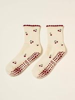 Chaussettes de Pilates personnalisées antidérapantes avec logo brodé, respirantes et à volants pour femmes