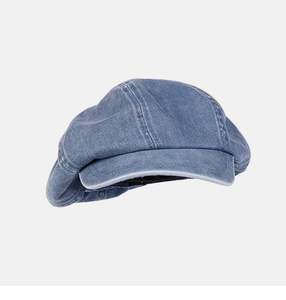 Casquette gavroche femme 8 panneaux Vintage Cabbie Hat Jean Denim octogonale béret casquette - Product Image 5