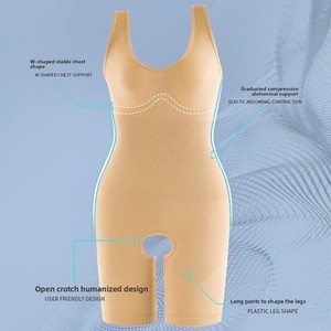Vestido moldeador de una pieza para mujer que eleva los glúteos y se encoge el abdomen con forma de cintura y soporte para los senos - Product Image 4