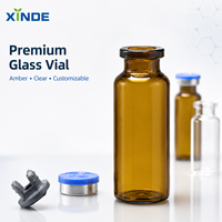 Flacon en verre pharmaceutique XINDE 10 ml 30 ml, flacon en verre ambré médical avec bouchon à vis et impression sérigraphique pour utilisation en perfusion