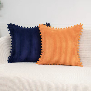 Áo gối nhung gân có họa tiết chắp vá, trang trí nhà phong cách nông trại, vỏ gối trang trí phong cách boho cho ghế sofa, giường, phòng khách - Product Image 5