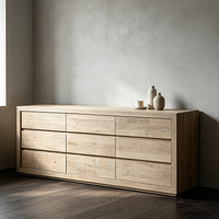 Commode de rangement moderne de luxe personnalisable en bois massif à 9 tiroirs, gain de place, pour chambre, salon, entrée et placards