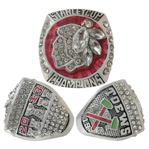 Collection de bagues de championnat de hockey des Blackhawks de <span class=keywords><strong>Chicago</strong></span> 2015, en alliage plaqué argent 925, avec coquille naturelle taillée en forme de princesse, à la mode - Product Image 3