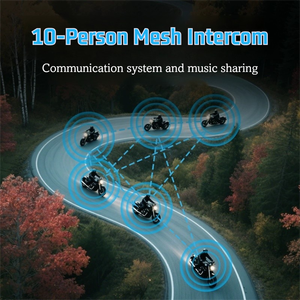 Intercomunicador para Múltiples Personas, Auriculares para Casco de Motocicleta, Red Inteligente <span class=keywords><strong>MESH</strong></span>, Walkie Talkie, Auriculares con Reducción Inteligente de Ruido - Product Image 5