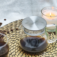 Mini-filtre à café et thé instantané en verre borosilicate transparent, écologique et moderne, avec support en bois