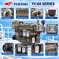 Moteur principal marin YUCHAI série YC4A 55-220 CV 1500-2300 tr/min 4 cylindres pour bateau de pêche avec certification CCS