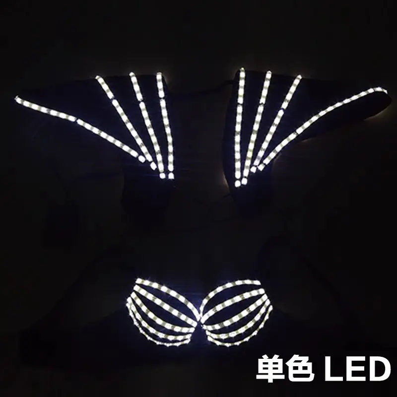 Funtoys MOQ 1 PCS Women singer luminous vest bra set LED lighting costumes Nightclub bar stage dance clothing for sale