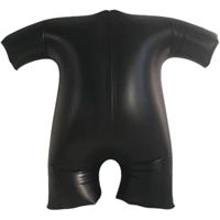 Combinaison gonflable noire souple en PVC écologique personnalisée, très vendue, pour adultes, imperméable, pliable, portable, pour usage extérieur