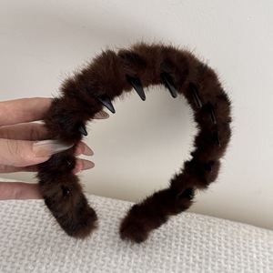 Diadema <span class=keywords><strong>de</strong></span> Tela Afelpada con Dientes para Otoño/Invierno, 14 cm, para Mujer, para Lavar la Cara y el Cabello - Product Image 6