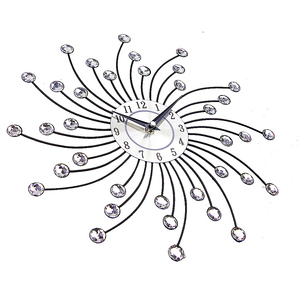 Orologio da parete con diamanti in cristallo orologio da parete di lusso 3D Home Decor Sheet orologi creativi Wall Quartz Art Living Room Single Face 9 Mm - Product Image 6