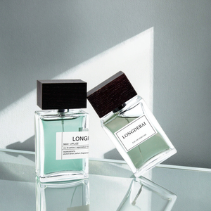 Botellas de Perfume Cuadradas Planas de Diseño Personalizado, Transparentes, con Cierre a Presión, de 50 ml y 100 ml, Botellas de Perfume Vacías de Vidrio Pulido con Tapa de Madera - Product Image 6