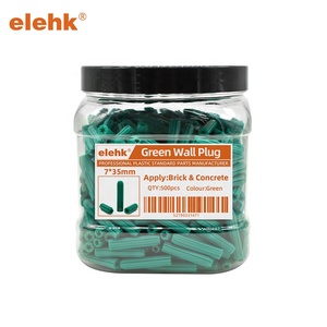 Elehk Paquete de 1500 Piezas - Tornillos de Mampostería Verdes, Anclajes de Pared, Pernos de Expansión de Plástico y Tapones de Alta Visibilidad para una Fácil Fijación - Product Image 1