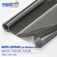 Film nano-céramique pour vitres de voiture Tuman 1,52 m x 30 m, 36,5 % VLT, 99,8 % UVR, 97,9 % IRR, protection solaire et intimité pour vitres automobiles