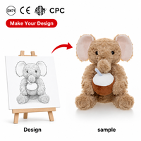 Peluche d'éléphant personnalisée douce et mignonne, jouet en peluche, poupée en coton PP, cadeau d'anniversaire personnalisé, oreiller en peluche, jouets en peluche