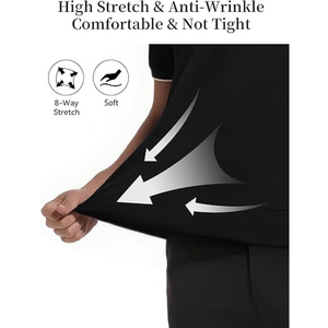 Polo Negro para Hombre con Cuello a Cuadros, Polo Elegante e Informal de Manga Corta para Negocios y Uso Diario - Product Image 6