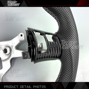 Volante in Fibra di Carbonio Personalizzato per Chevrolet <span class=keywords><strong>Corvette</strong></span> C6 Z06 2005-2013 Camaro SS <span class=keywords><strong>Corvette</strong></span> C7 C8 con Pelle Traforata - Product Image 5