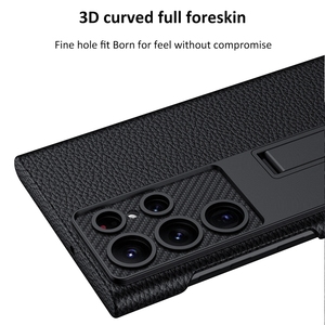 Funda trasera de cuero sintético para Samsung Galaxy S23 Ultra <span class=keywords><strong>S23Plus</strong></span>, carcasa protectora completa suave con soporte para ranura para bolígrafo - Product Image 5