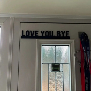 Cross-border wooden <b>wall</b> decorations, goodbye love home <b>decor</b> logos, wooden door frames, Valentine's Day letters loveyoubye - Product Image 2