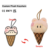 Porte-clés en peluche rouge rose en peluche tendance personnalisée Porte-clés de petits jouets en peluche drôles et doux