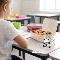 Porte-monnaie en PVC amusant et mignon en forme de panda rouge, porte-clés, pendentifs pour sacs d'école, accessoires de sacs, petites breloques légères