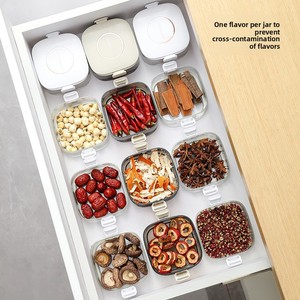 Caja de Almacenamiento de Especias de Plástico Apilable con Tapa, Diseño Moderno, de Lujo, para Cocina, Venta al Por Mayor - Product Image 1