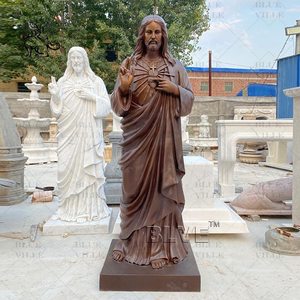 BLVE <span class=keywords><strong>Iglesia</strong></span> Decoración Al Aire Libre Tamaño real Metal Estatuas religiosas <span class=keywords><strong>Dios</strong></span> católico Latón Bronce Jesús Estatua Escultura - Product Image 1