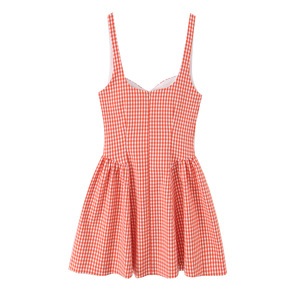 Vestido Mini Casual a Cuadros para Mujer, Estilo <span class=keywords><strong>Princesa</strong></span>, Vintage, con Corte en A y Dobladillo Acampanado, Personalizado 2026, OEM/ODM por Fábrica de Ropa China - Product Image 2