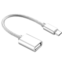 Nouvel adaptateur convertisseur Micro Type-C mâle vers USB 3.0 mâle avec gaine en PVC, charge rapide 3A pour appareil photo et ordinateur avec blindage tressé