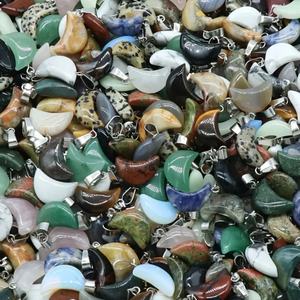 Piedra de Cristal de Ojo de Tigre Natural, Colgante en Forma de Media Luna de 12x18 mm, Collar DIY, Piedra de Ágata de Color Mixto, Pequeña Piedra de Ágata Luna - Product Image 5