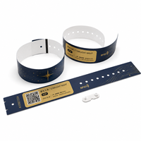 Bracelet NFC en papier Dupont résistant à la déchirure et imperméable, 13,56 MHz, jetable, avec boucle adhésive pour événements et festivals