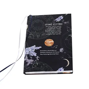 Livro do espaço da estrela a5, livro de papel do negócio diário planejador de couro pu pano, recarregável personalizado do escritório softcapa notebook