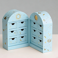 Maßgefertigte Luxuriöse 12-Tage-Adventskalender-Box Rosa Magnetverschluss Weihnachtsgeschenk-Adventskalender-Box für Schmuck