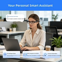 Lunettes Intelligentes HW22 AI avec Caméra HD 8MP 1080P, Enregistrement Anti-Tremblement, Demi-Monture Métallique 5.4 pour Réunions d'Affaires et Voyages