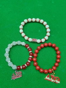 Aanpasbare Delta Lieve Griekse Studentenvereniging Handgemaakte Elastische Hanger Parel Armband Studentenvereniging Kralen Sprankelende Armband Cadeau - Product Image 6