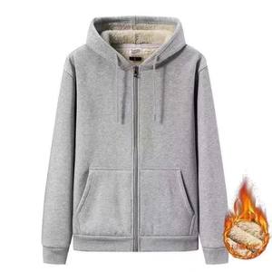 Hoodie pria 2025 jaket Unisex bertudung bulu tebal desain Niche musim gugur musim dingin baru awal musim semi pola hati - Product Image 6