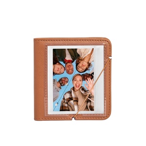 Mini <span class=keywords><strong>album</strong></span> <span class=keywords><strong>Fuji</strong></span> de 5 pouces de taille personnalisée, classeur photo en cuir PU à 28 poches, logo imprimé coloré pour les photos de bébé - Product Image 1