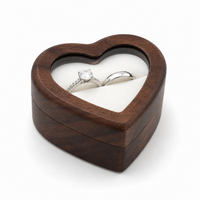 Boîte en bois en forme de cœur avec logo personnalisé, style rustique vintage, double support, emballage cadeau pour mariage