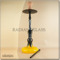 Ensemble chicha jaune à base unique, cachimbas à tube unique, 55 cm, grand fumée, sheesha hukkah pour bar KTV