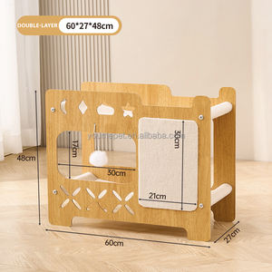 Maison pour chat YOUME de style moderne, en panneau écologique E1, pour intérieur, avec tapis <span class=keywords><strong>à</strong></span> gratter, bâton interactif, certifiée ISO et BSCI - Product Image 5