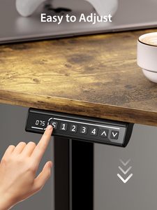 Venta al por mayor Motor eléctrico Altura ajustable Escritorio de pie, Ergonómico Escritorio de pie para la oficina en casa, Nogal - Product Image 3