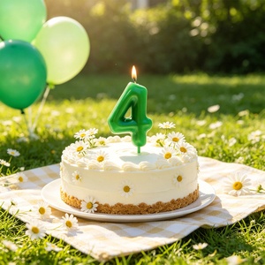 Party Love Perfette per rendere i tuoi eventi memorabili ed eleganti Candela Verde Numero 4 da 6 cm Candele di Compleanno - Product Image 4