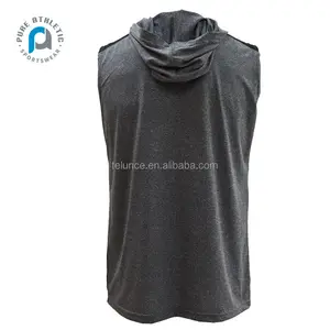 Pure Custom Men's Hooded Tank Tops Muscle Cut Off T Shirt Sleeveless Hoodie Bodybuilding Athletic Gym Sleeveless Hoodie Men