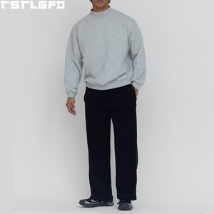 Custom Fleece Mock Neck Sweatshirt Men Heavyweight <b>Pullover</b> <b>Jumper</b> 500Gsm Men'S Hoodies&Sweatshirts Clothing Manufacturers Bulk - Product Image 1