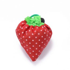 Sacs de courses pliables à motif fraise, sacs écologiques promotionnels portables, sacs fourre-tout réutilisables personnalisables avec logo pour cadeaux et rangement - Product Image 2